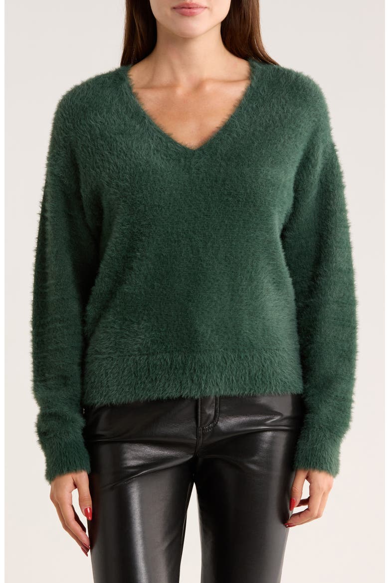 V-Neck Sweater, Main, color, FOREST