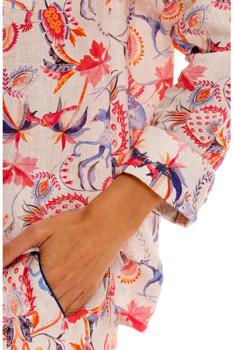 Vera Wild Rafiki Linen Short Pajamas, Alternate, color, PINK