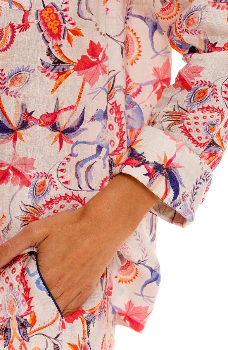 The Lazy Poet Vera Wild Rafiki Linen Short Pajamas, Alternate, color, 