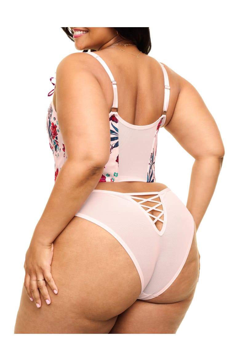 Alex Corset & Panty Set, Alternate, color, Floral pink