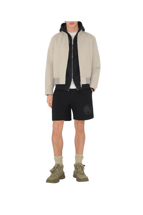 Burberry Ekd Badge Cotton Shorts In Black