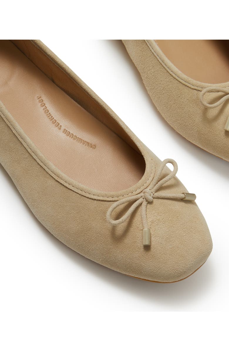 FitFlop Delicato Bow Suede Ballet, Alternate, color, Cappuccino