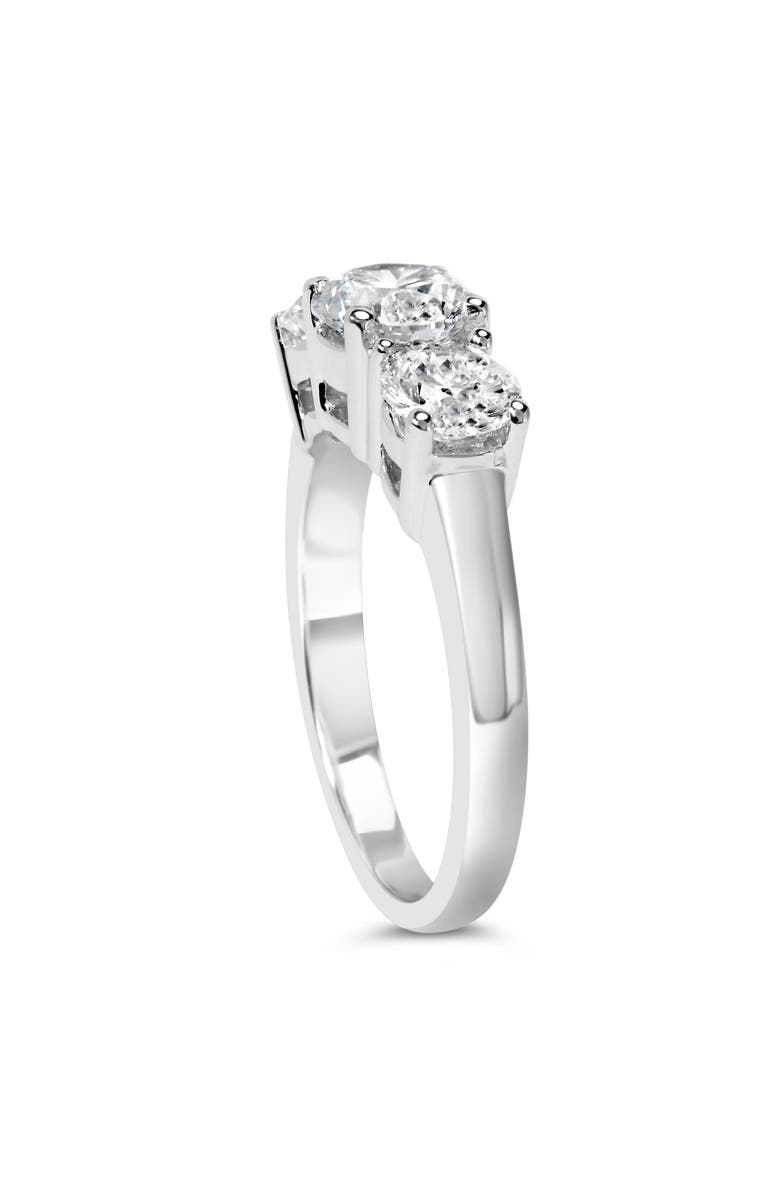 Haus of Brilliance 14K White Gold 2.00 Cttw Lab Grown Diamond 3 Stone Ring Band, Alternate, color, White