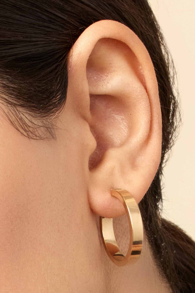 14K Gold Forever Hoops, Alternate, color, Yellow Gold