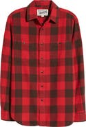 Schott NYC Buffalo Check Flannel Long Sleeve Button-Up Shirt