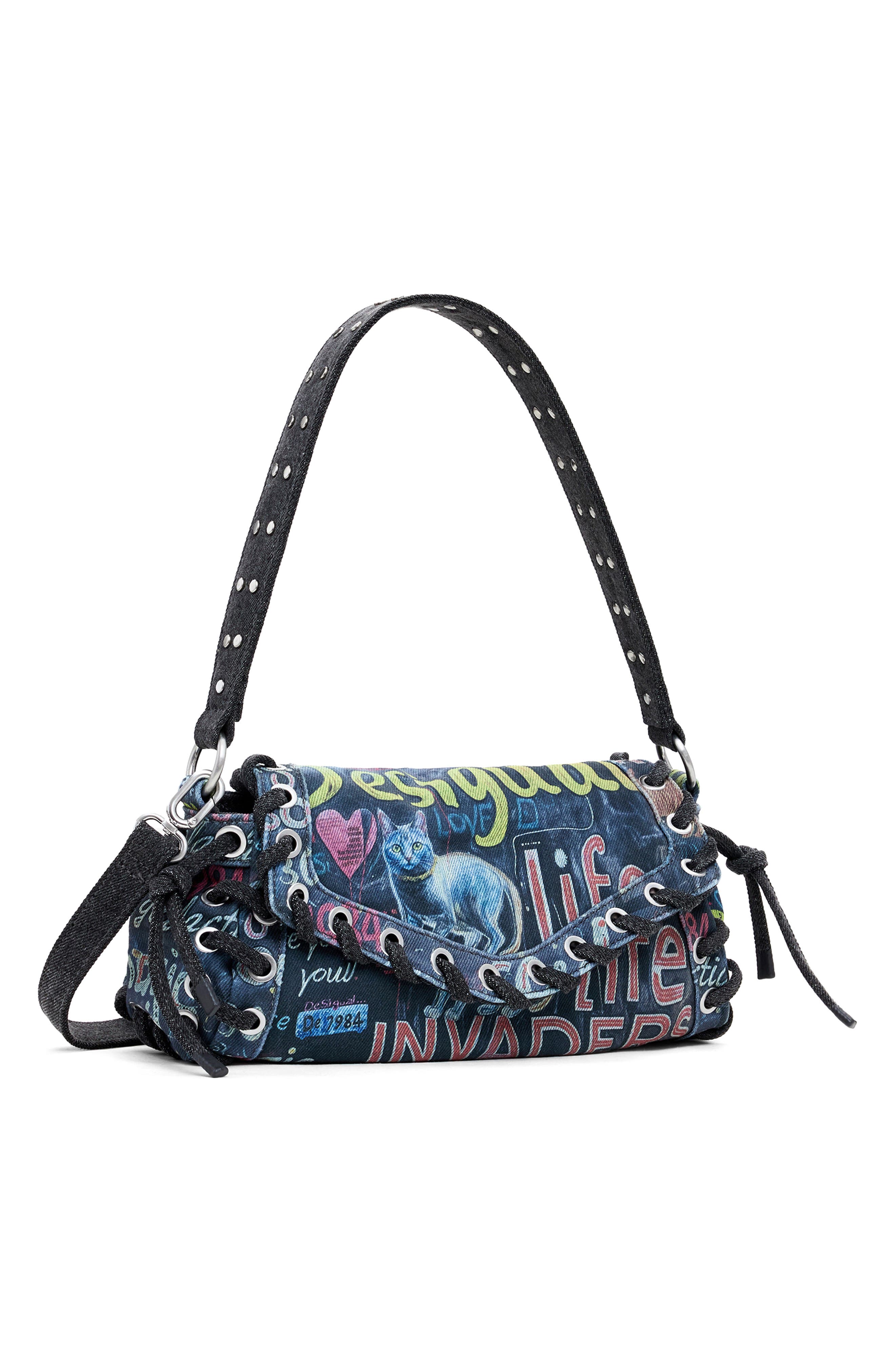 Desigual Medium Graffiti Crossbody Bag, Alternate, color, Blue Multis