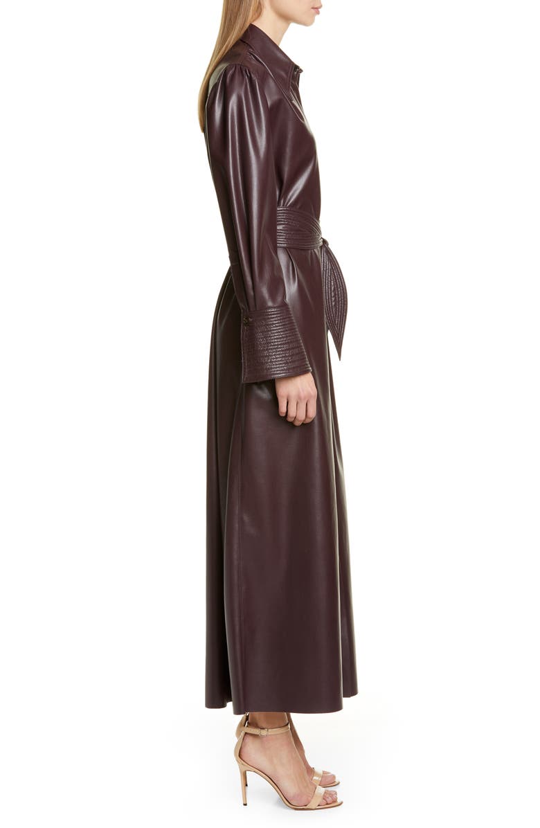 Nanushka Rosana Long Sleeve Faux Leather Shirtdress, Alternate, color,