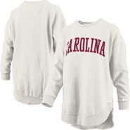 PRESSBOX Women's Pressbox  Oatmeal South Carolina Gamecocks Melange Poncho Vintage Fleece Long Sleeve Pullover Sweatshirt