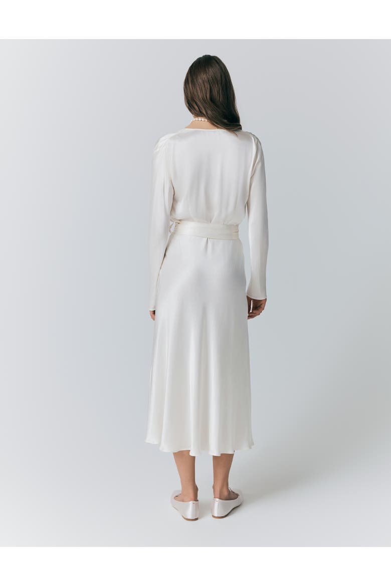 Meryl Satin Midi Dress, Alternate, color, Ivory