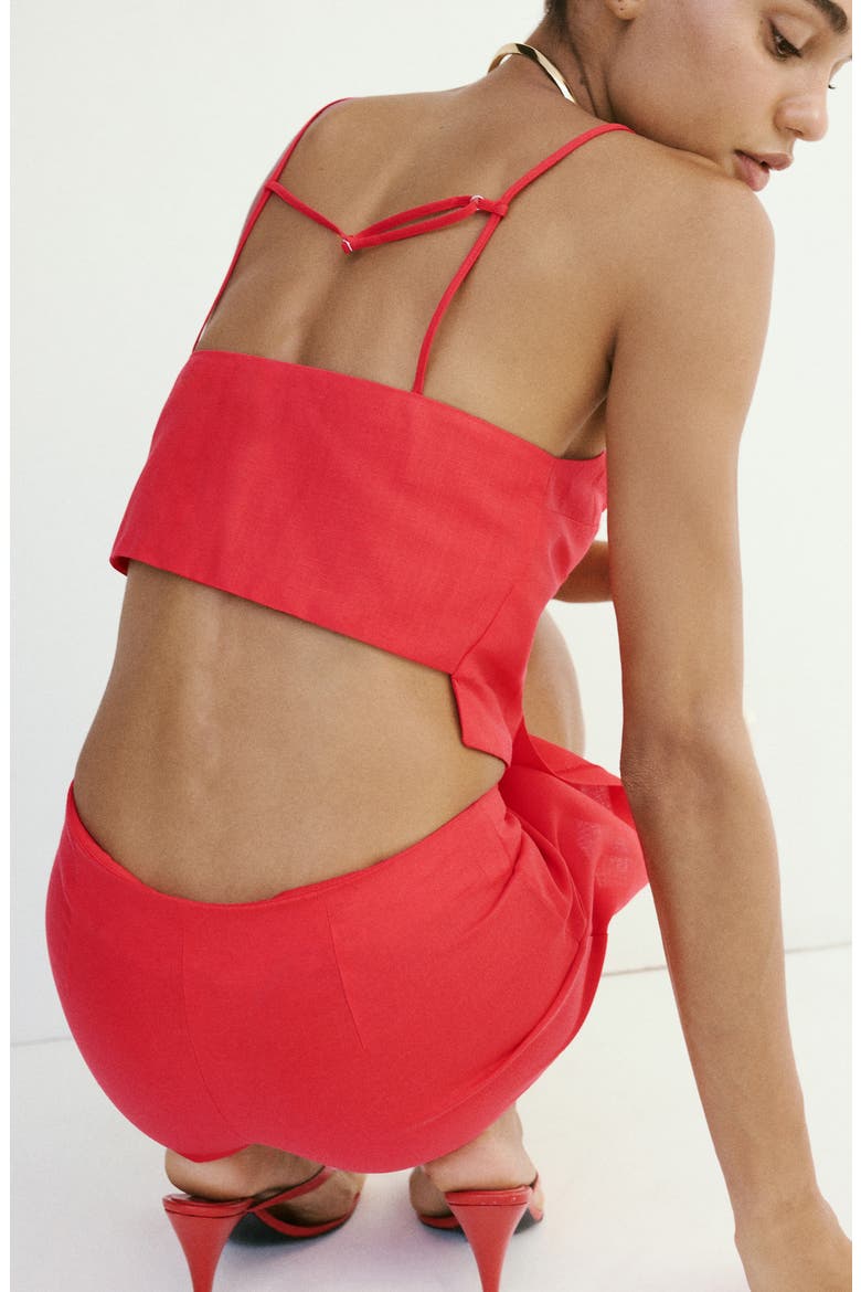 Square Neck Crop Top, Alternate, color, RED