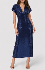 bebe Disco Dot Maxi Dress