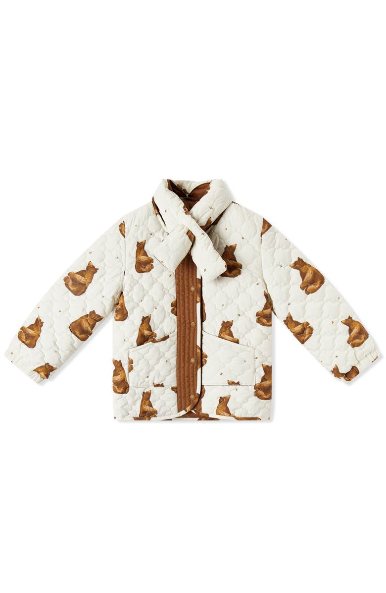 Milkbarn Quilted Padded Jacket, Main, color, Honey Bear