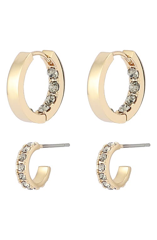 Allsaints 2 Pairs Of Huggie Hoop Earrings In Gold