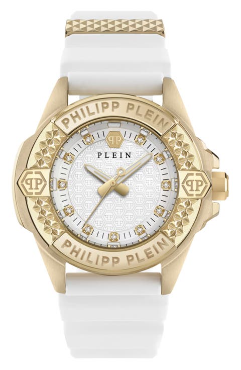 Plein Majesty Silicone Strap Watch, 38mm