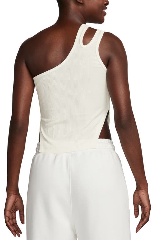 JORDAN JORDAN ONE-SHOULDER CUTOUT RIB TANK TOP 