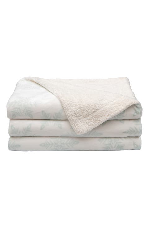 Reversible Faux Shearling Throw Blanket