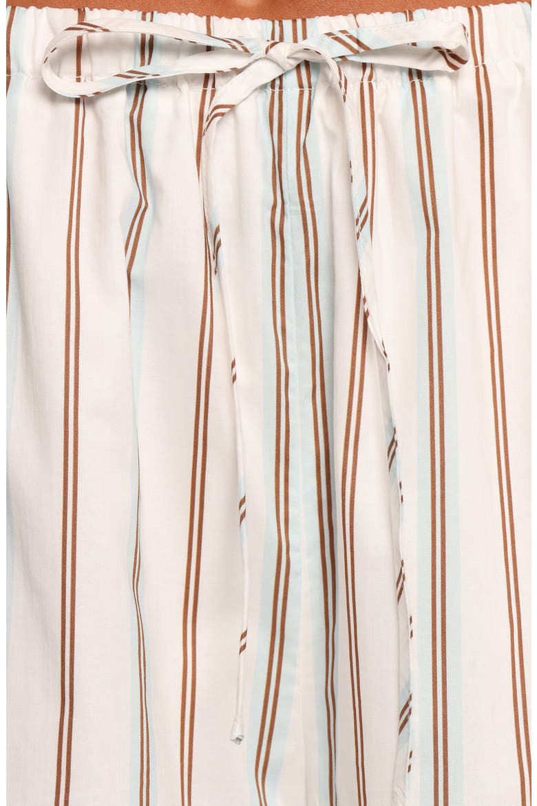 Ember Stripe Drawstring Cotton Pants, Alternate, color, WHITE/ BLUE BROWN STRIPE