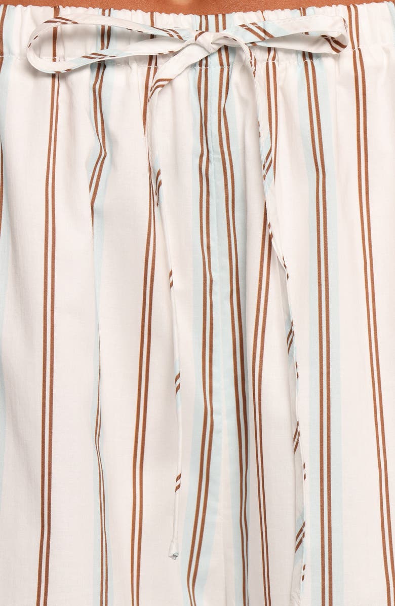 Petal & Pup Ember Stripe Drawstring Cotton Pants, Alternate, color, White/ Blue Brown Stripe