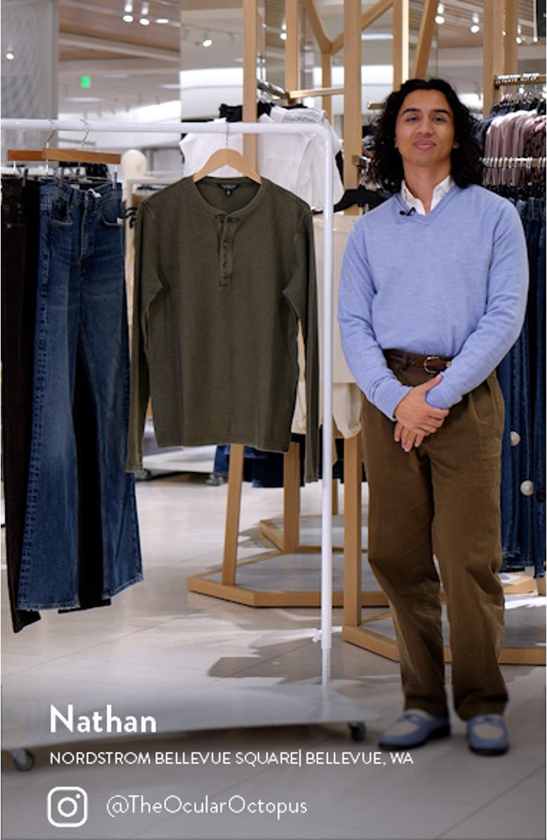 Textured Long Sleeve Henley, sales video thumbnail