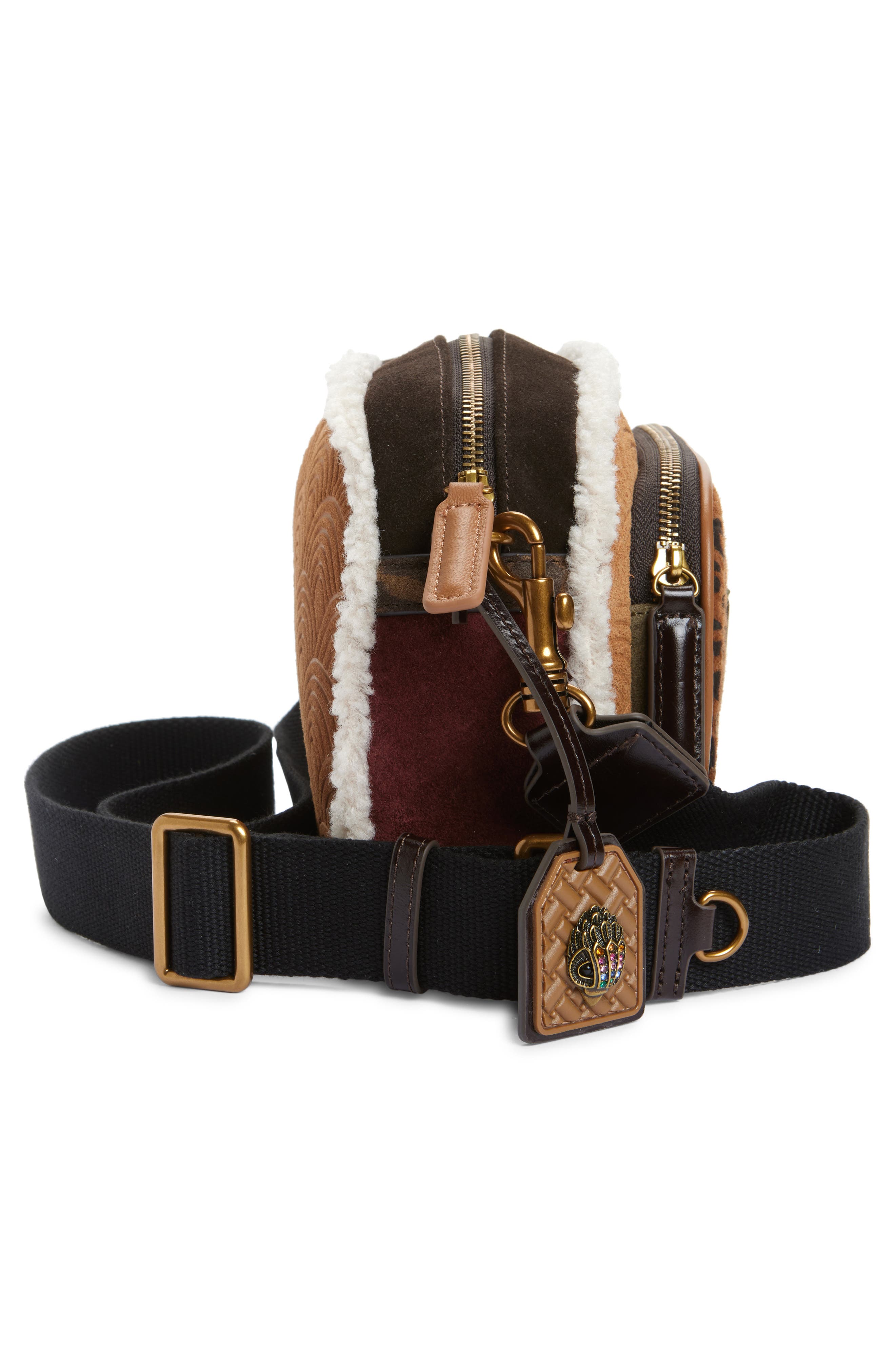 Kurt Geiger London Southbank Tag Mixed Media Camera Bag, Alternate, color, Light/ Pastel Brown