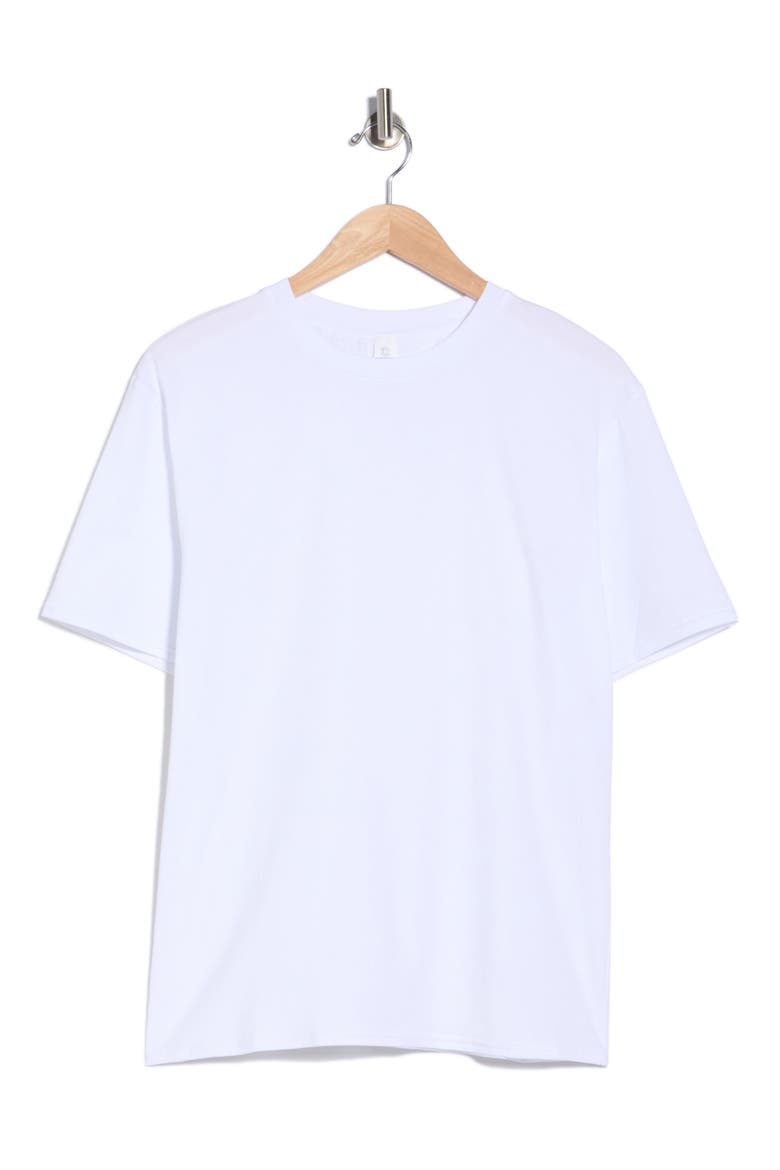Crewneck Stretch Cotton T-Shirt, Alternate, color, WHITE