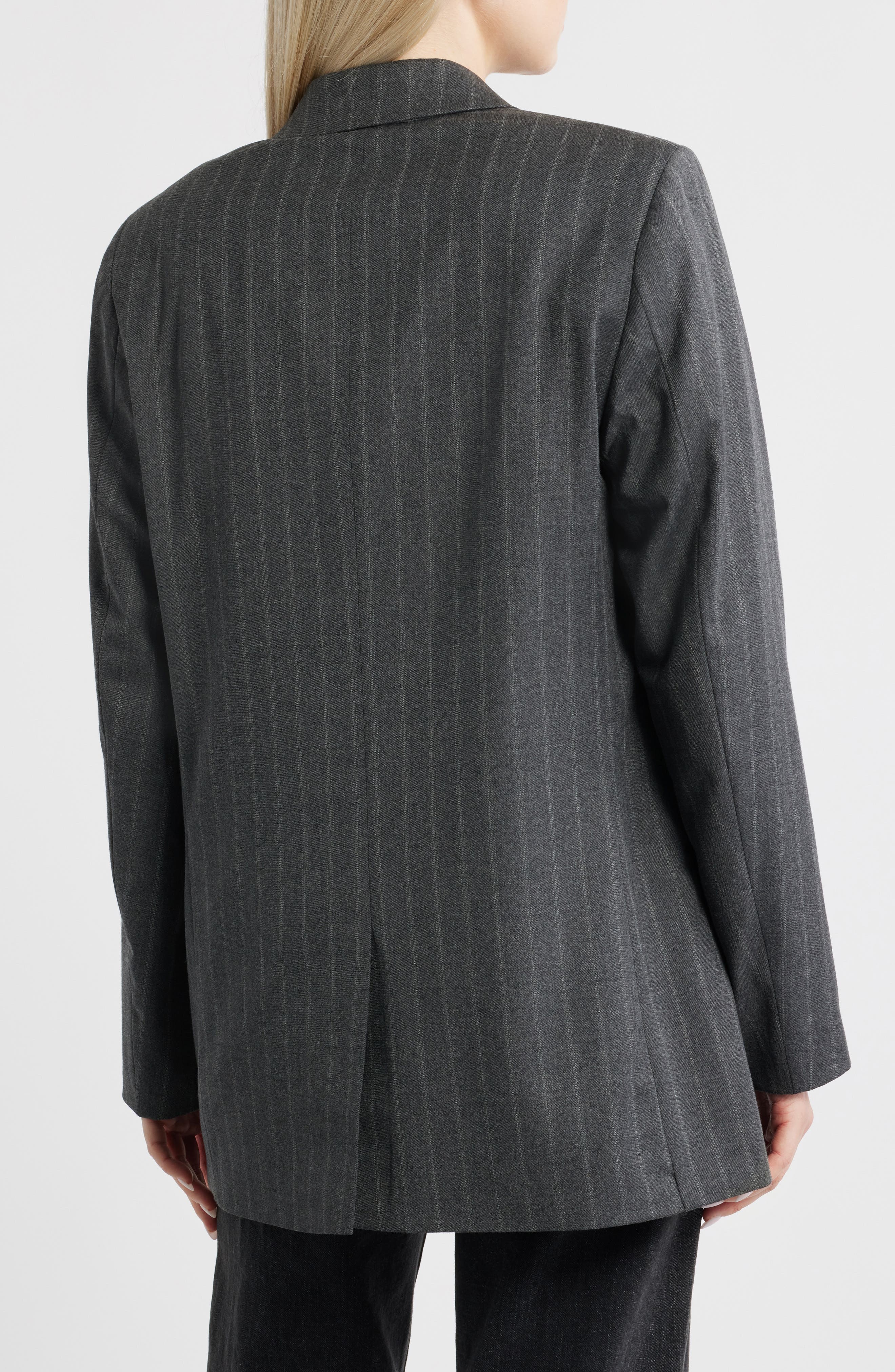 Three-Button Pinstripe Blazer - image 2