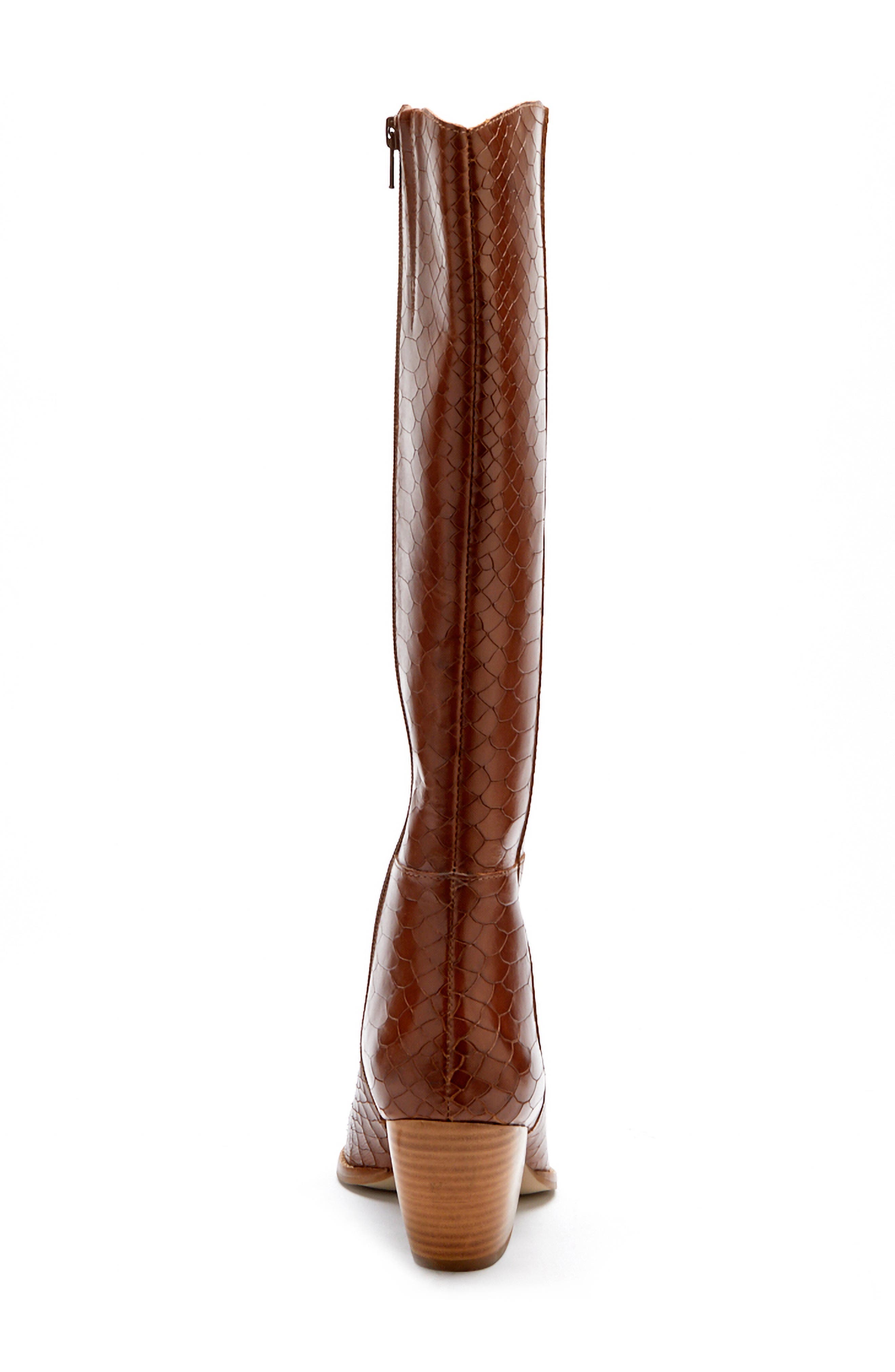 Bruna Knee High Boot, Alternate, color, TOBACCO CROC