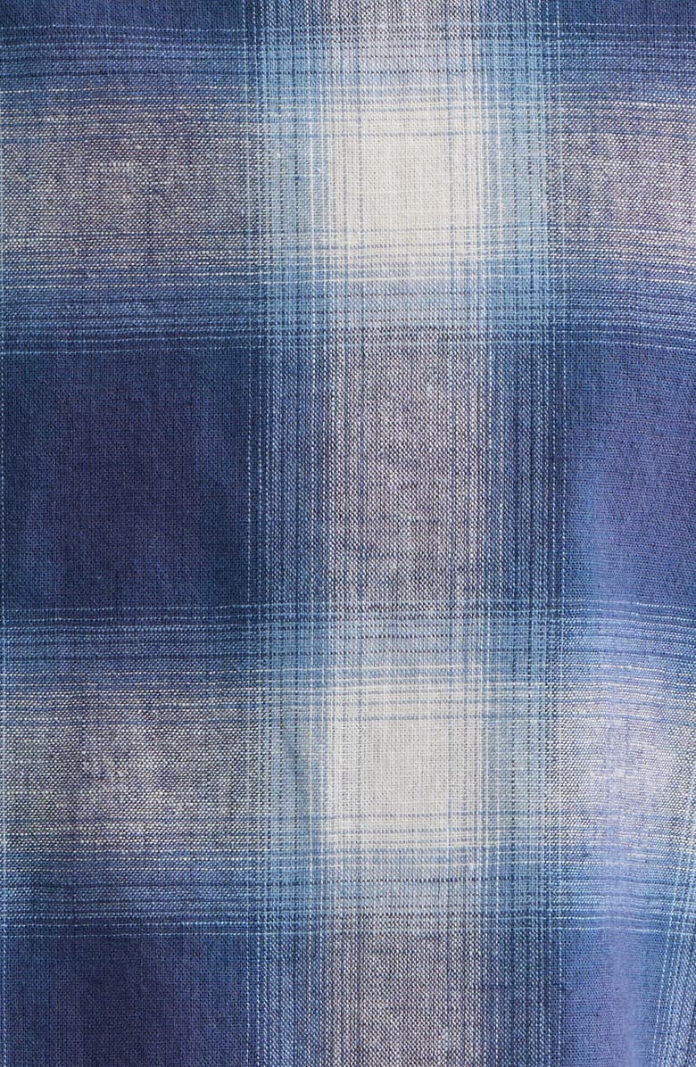 James Campbell Pamucak Regular Fit Plaid Cotton & Linen Button-Up Shirt, Alternate, color, Blue