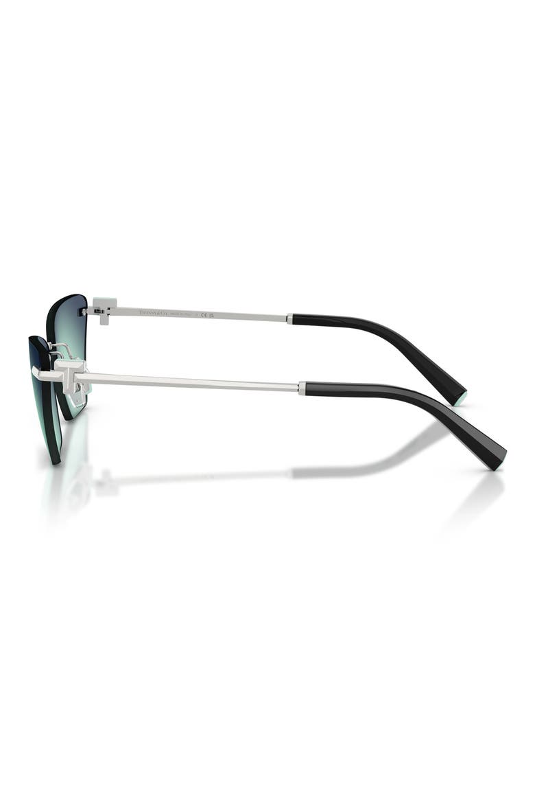 61mm Gradient Butterfly Sunglasses, Alternate, color, SILVER / AZURE RADIAL BLUE