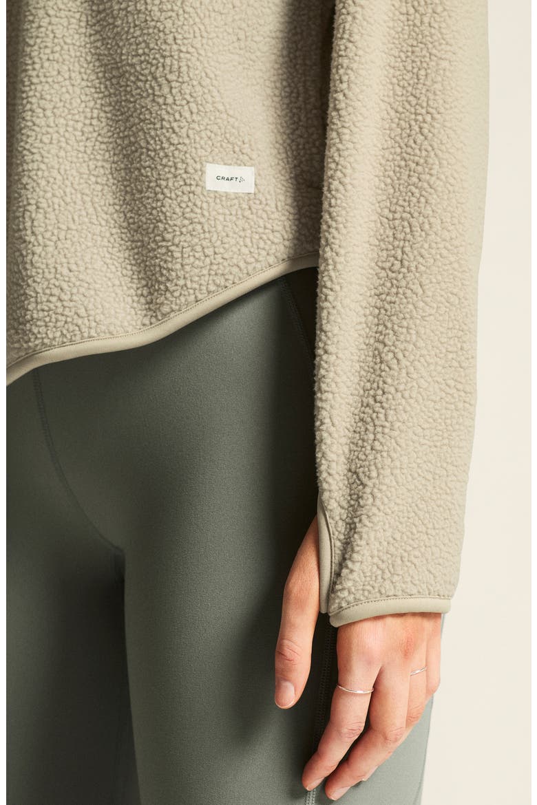 Join High Pile Fleece Half Zip Pullover, Alternate, color, HAY