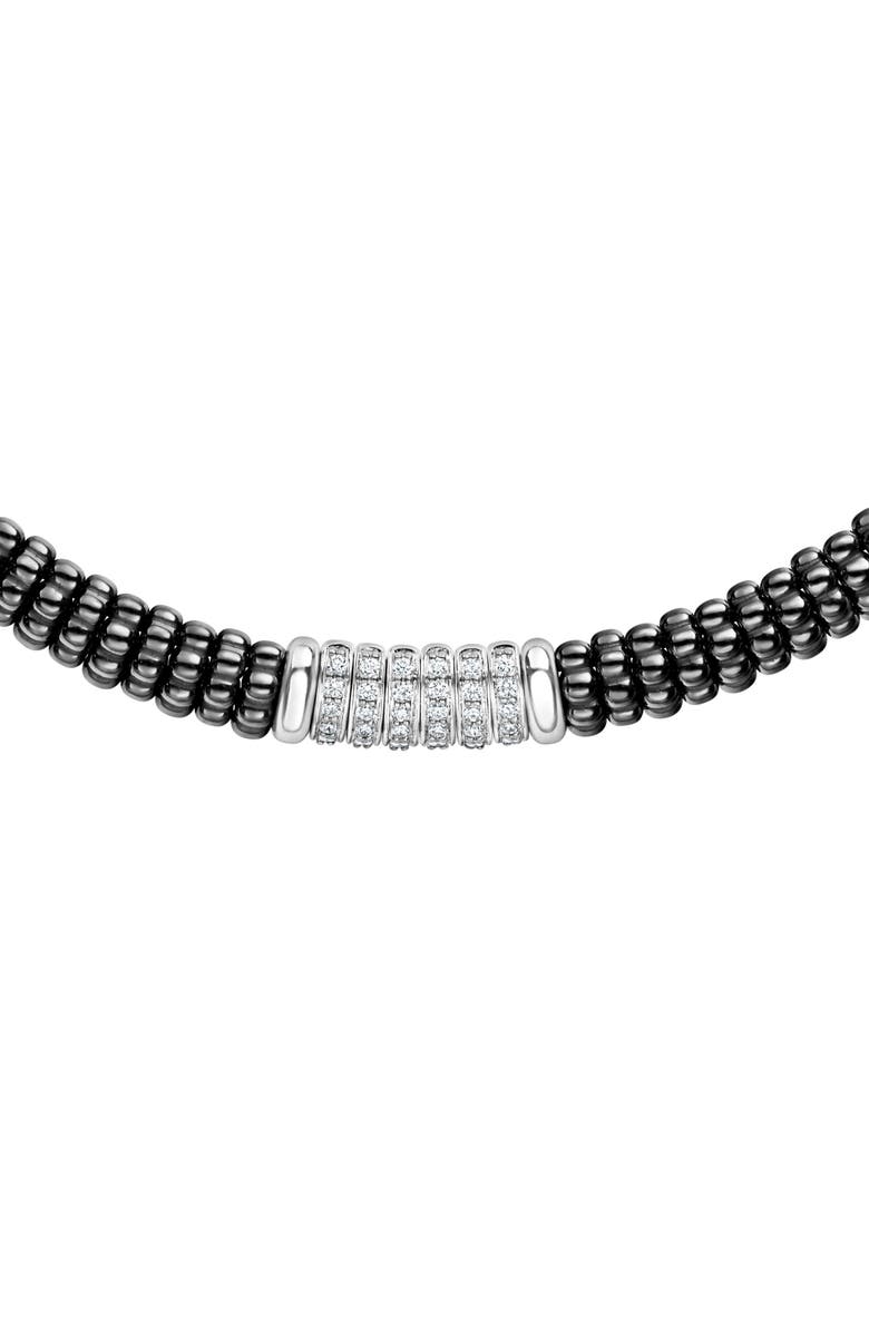 LAGOS Black Caviar Diamond 6-Link Rope Necklace, Alternate, color,