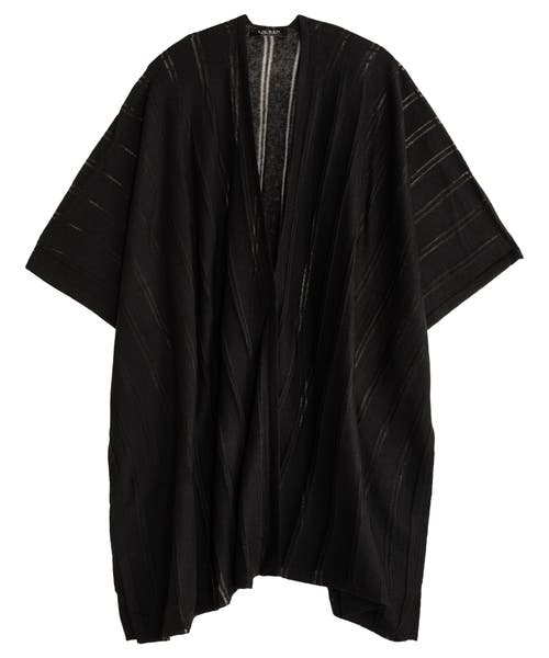 Ralph Lauren Lauren  Sheer Stripe Ruana In Black