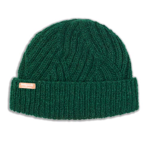 Feelgoodz Artisan Hand-knit Vienna Beanie Hat In Green