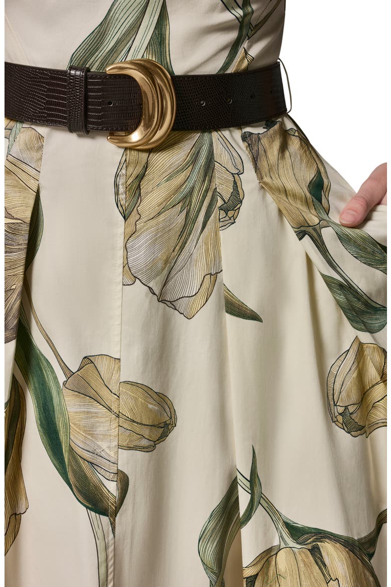Floral Print A-Line Dress, Alternate, color, PANNACOTT