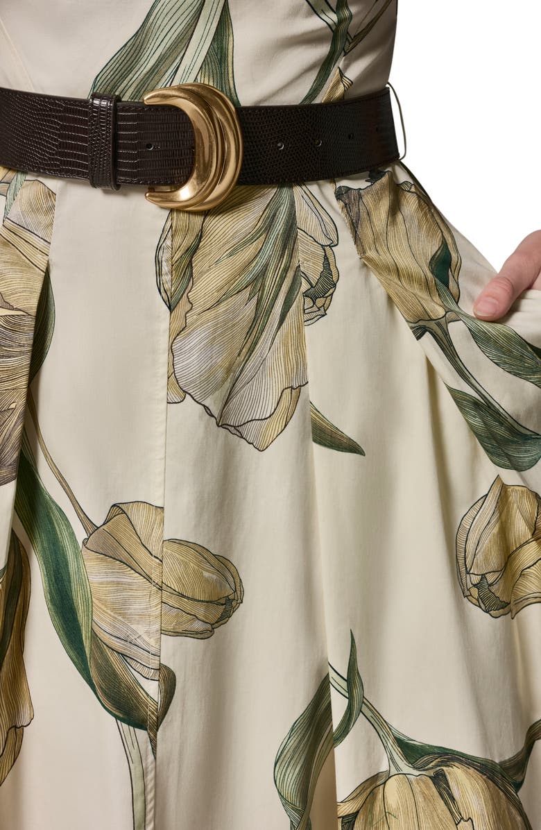 Donna Karan New York Floral Print A-Line Dress, Alternate, color, Pannacott