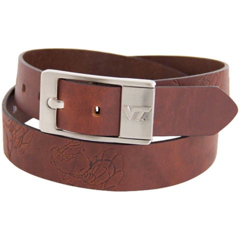 Virginia Tech Hokies Brandish Leather Belt - Brown