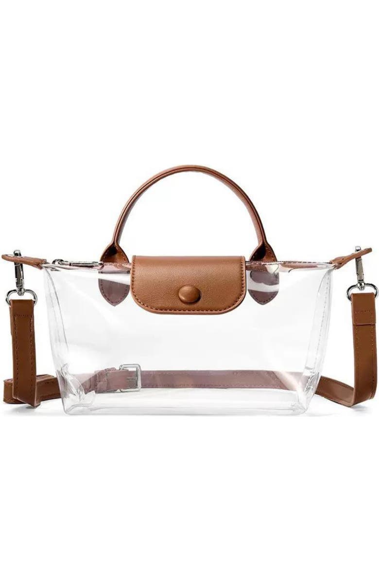 MacRae & Co. Top Handle Clear Tote, Main, color, Brown