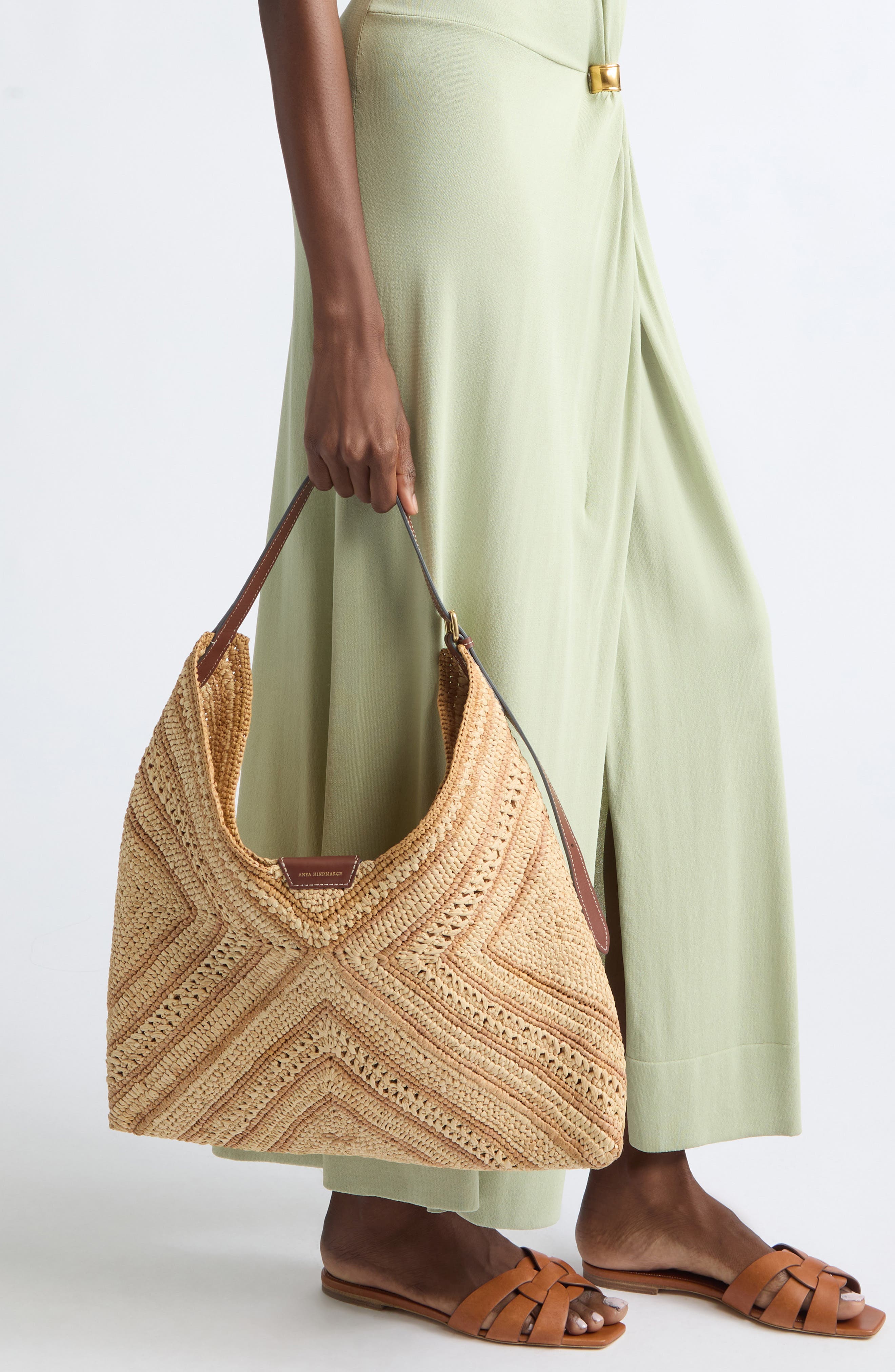Raffia Bow Shoulder Bag, Alternate, color, NATURAL
