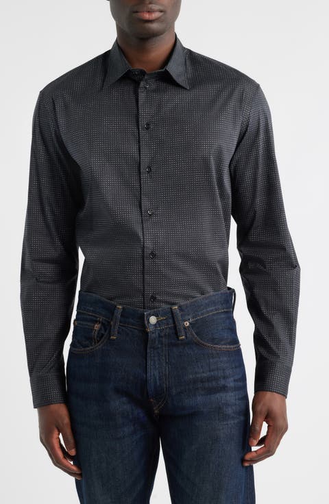 Micro Dash Button-Up Shirt