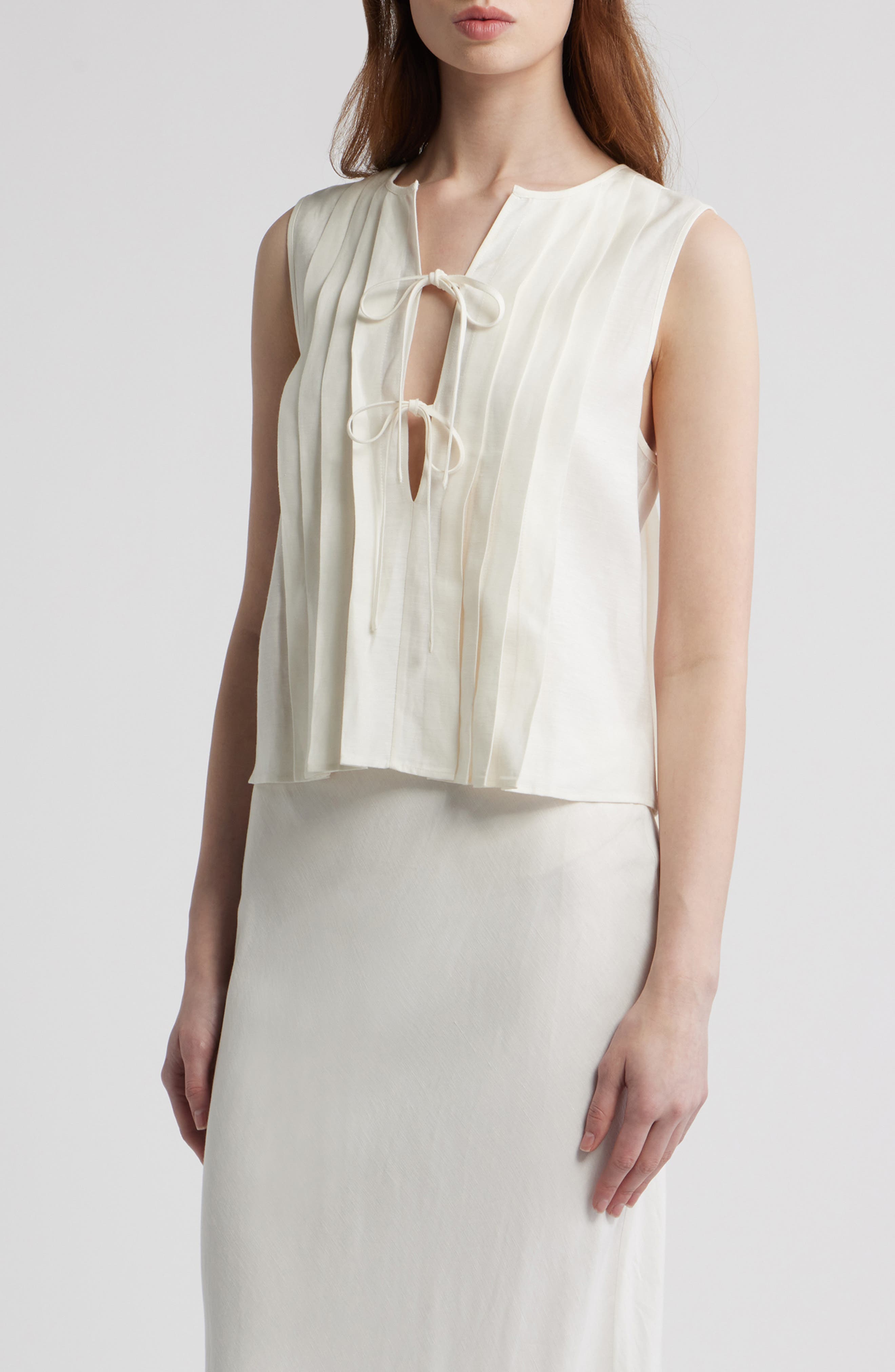 Aja Pleat Sleeveless Top