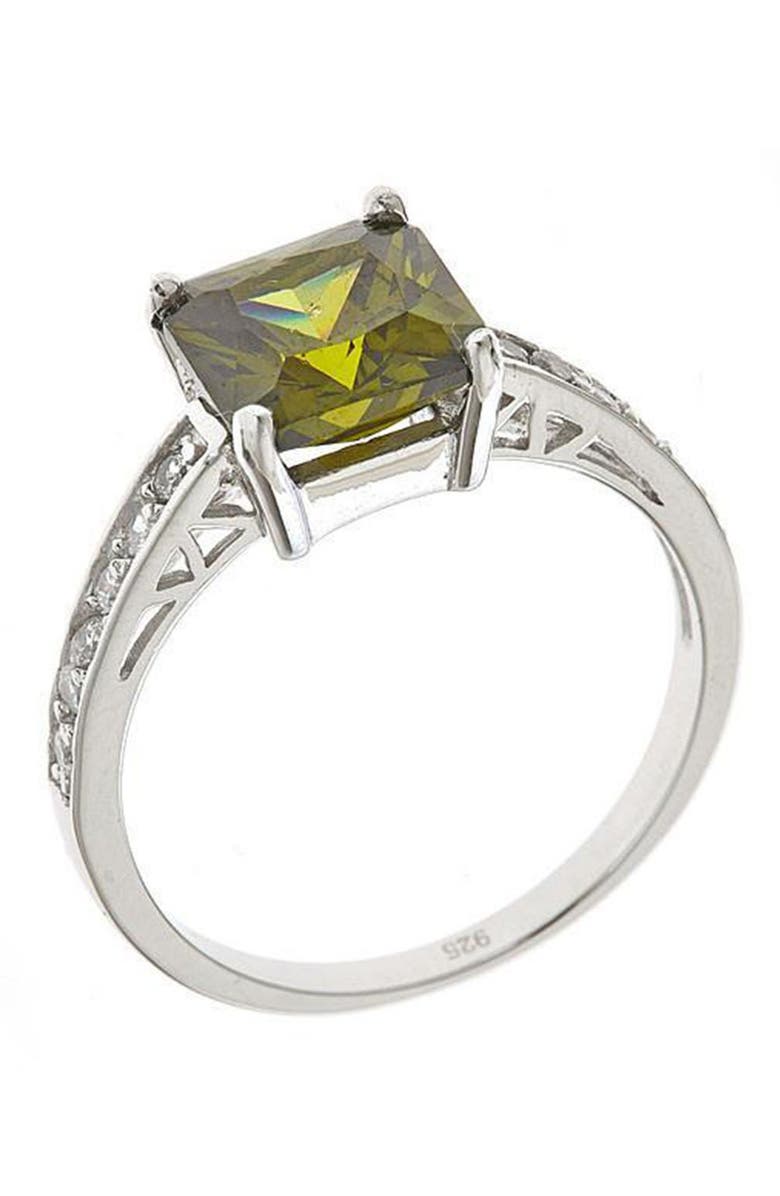 Sterling Forever Sterling Silver Princess Cut Cubic Zirconia Ring, Main, color, 