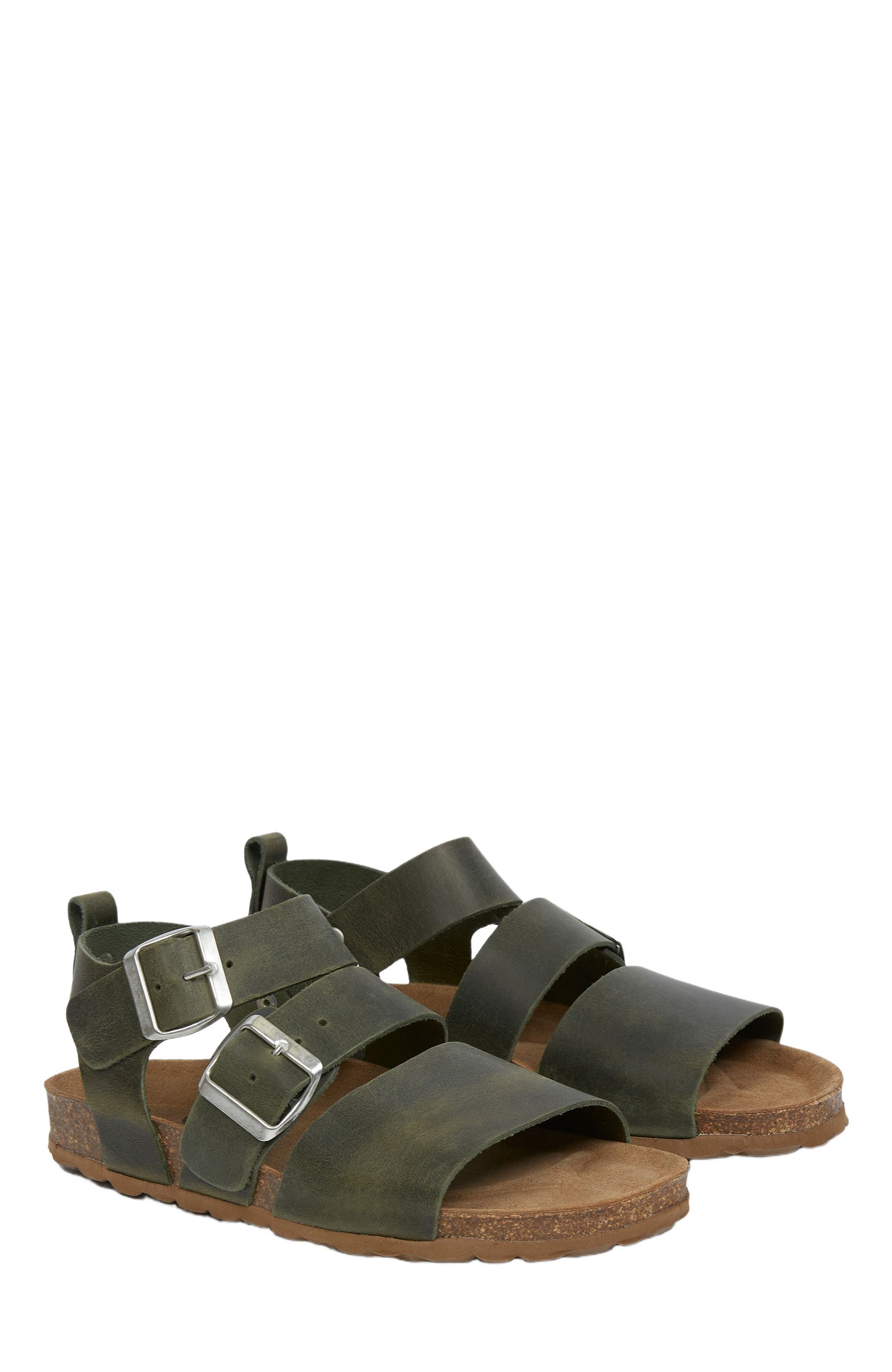 Celtic & Co. Triple Strap Sandal, Main, color, Olive