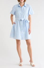 Sam Edelman Eyelet Puff Sleeve Shirtdress