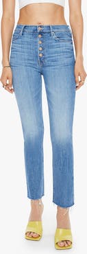 MOTHER The Pixie Dazzler Fray Hem Ankle Jeans