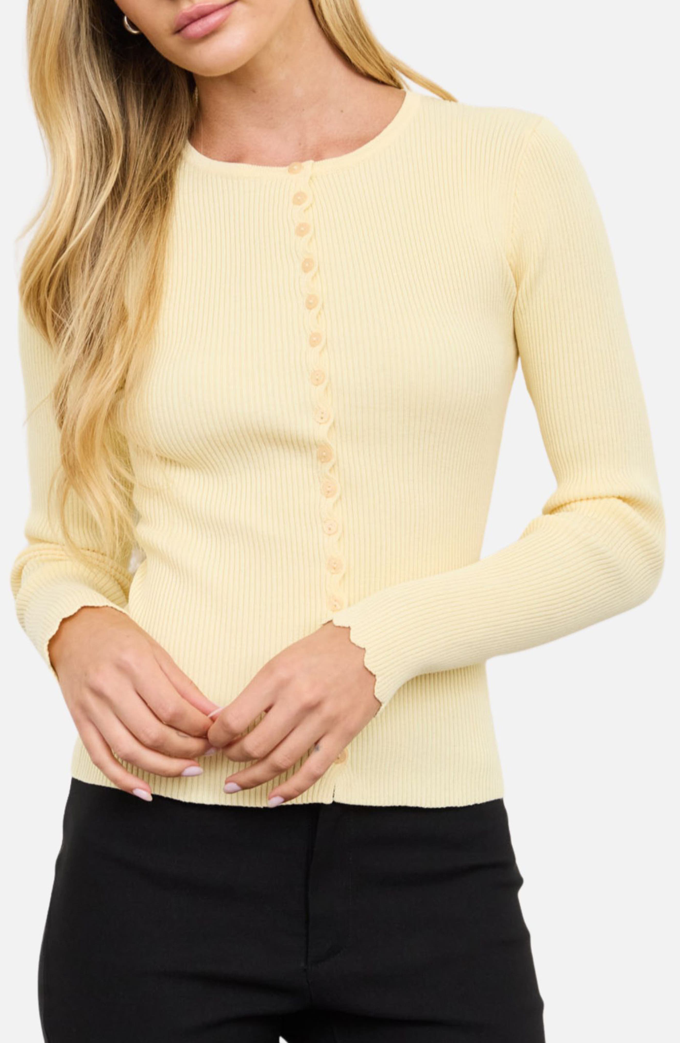 Scalloped Rib Cardigan