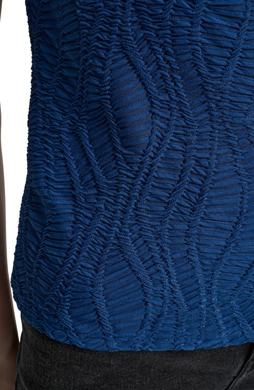 Dkny Texture Knit Top In Blue