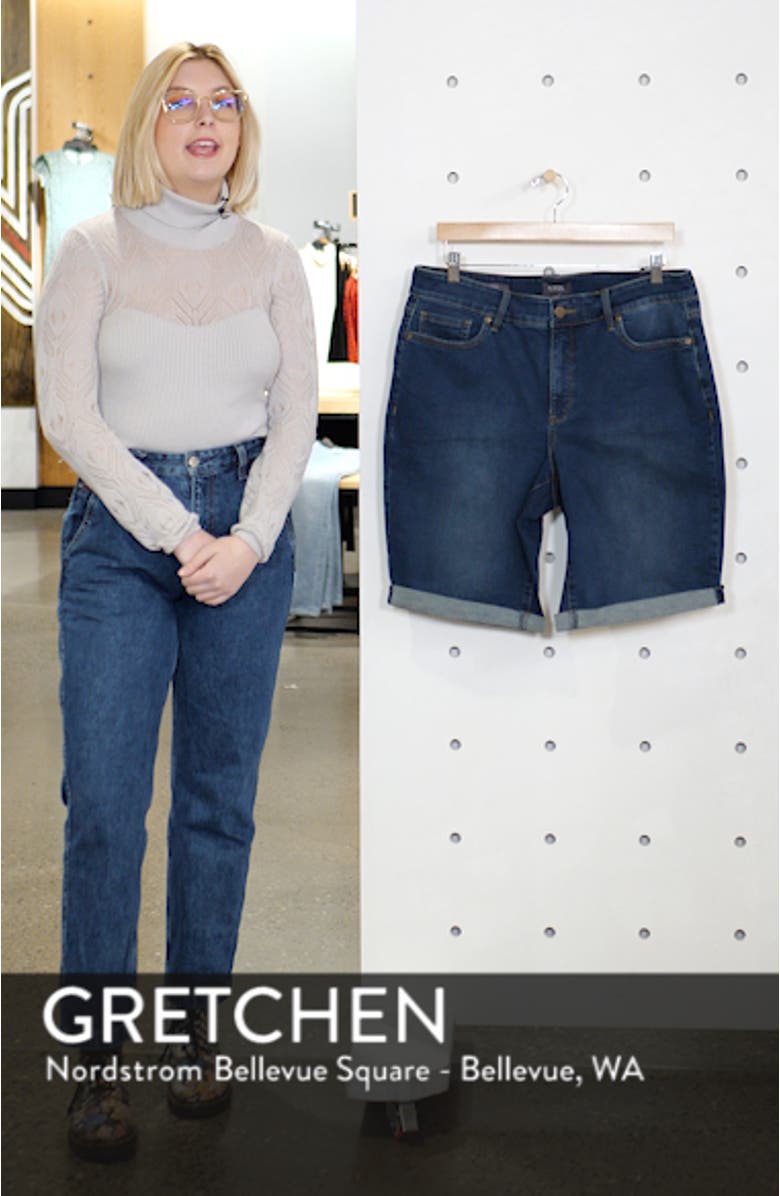 Briella High Waist Denim Bermuda Shorts, sales video thumbnail