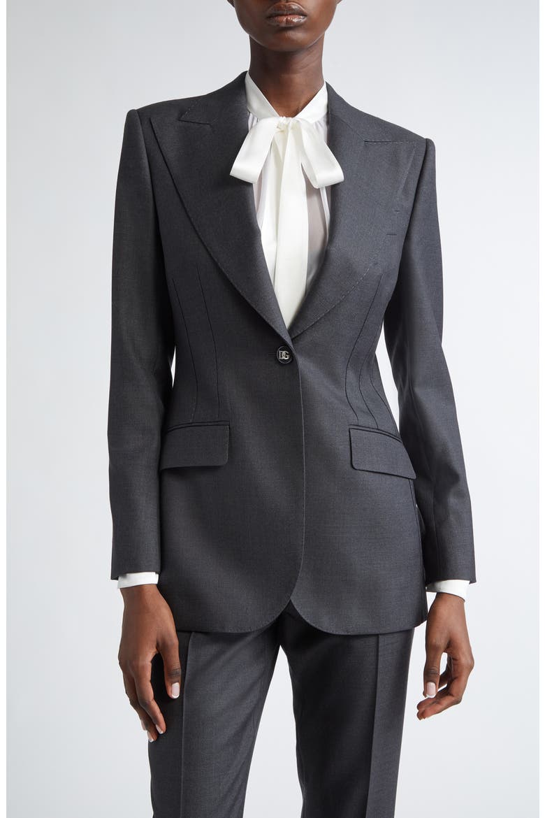 Turlington Single Breasted Virgin Wool Blazer, Main, color, S8290 MELANGE GRIGI