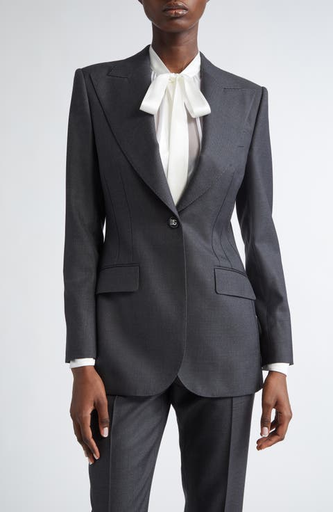 Turlington Single Breasted Virgin Wool Blazer