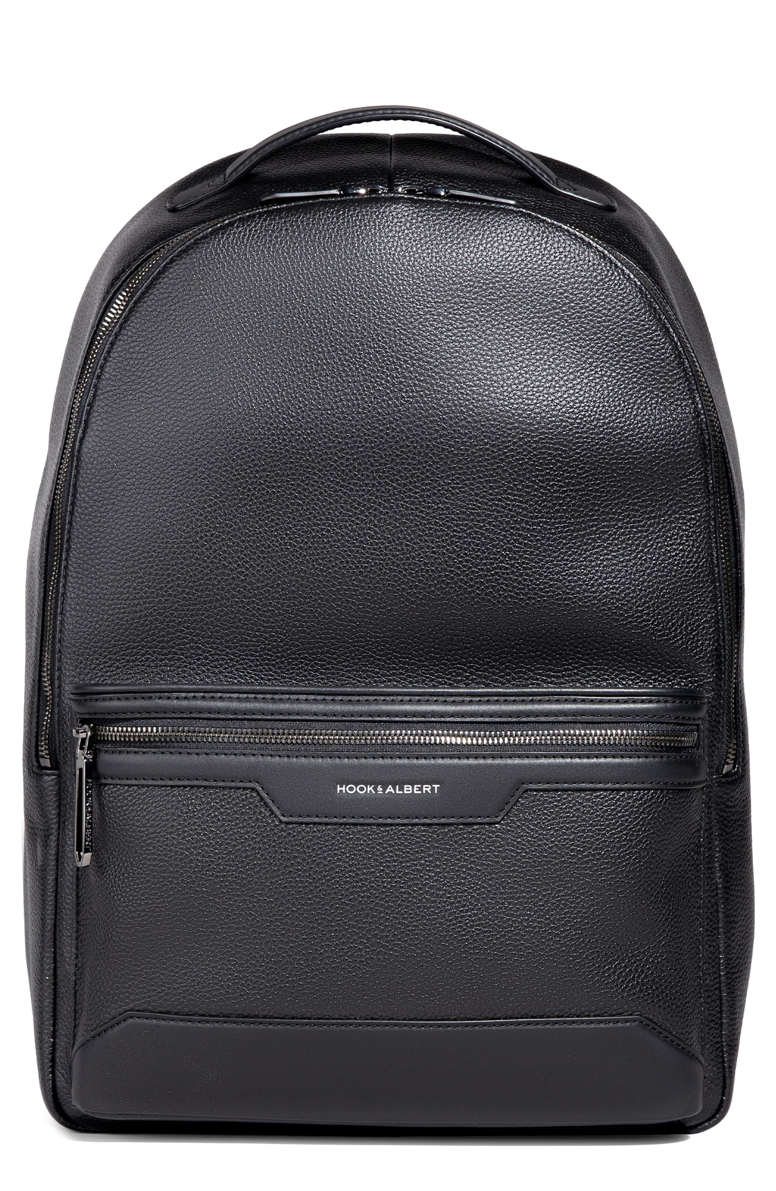 hook + ALBERT Leather Backpack, Main, color, 
